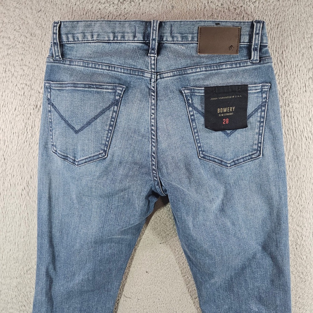 John Varvatos USA Bowery Slim Straight Jeans Blue Medium Wash 28 J306DW1B NEW - Picture 10 of 13